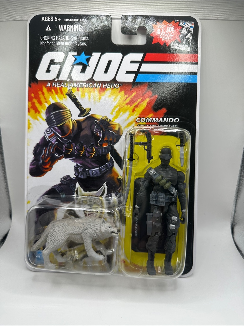 GI Joe 25th Commando Snake Eyes 3.75" Figure Black Timber Hasbro 2007 MOC